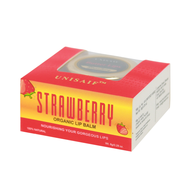 Strawberry Organic Butter Lip Balm (8g) Gorgeous Lips | 100% Natural | Mineral Oil Free