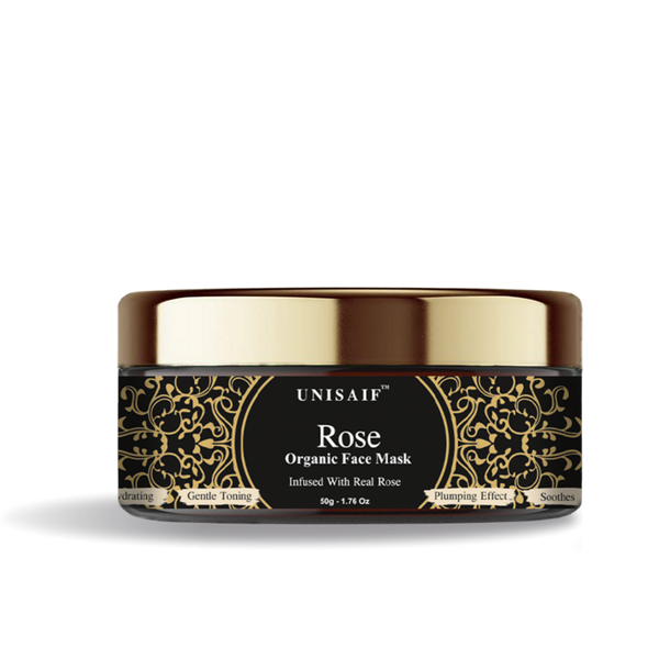 Rose Organic Face Mask (50g) Infused With Multani Mitti & Real Rose |Hydration |Gentle Toning |Plumping Effect