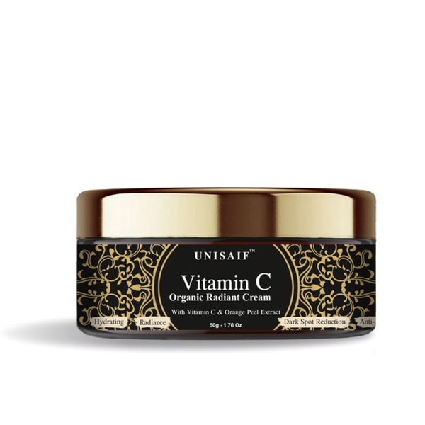 Vitamin C Radiant Organic Cream (50g) With Orange Peel Extract For |Blemish Reduction| Skin Lightening| Firmness| Moisturization