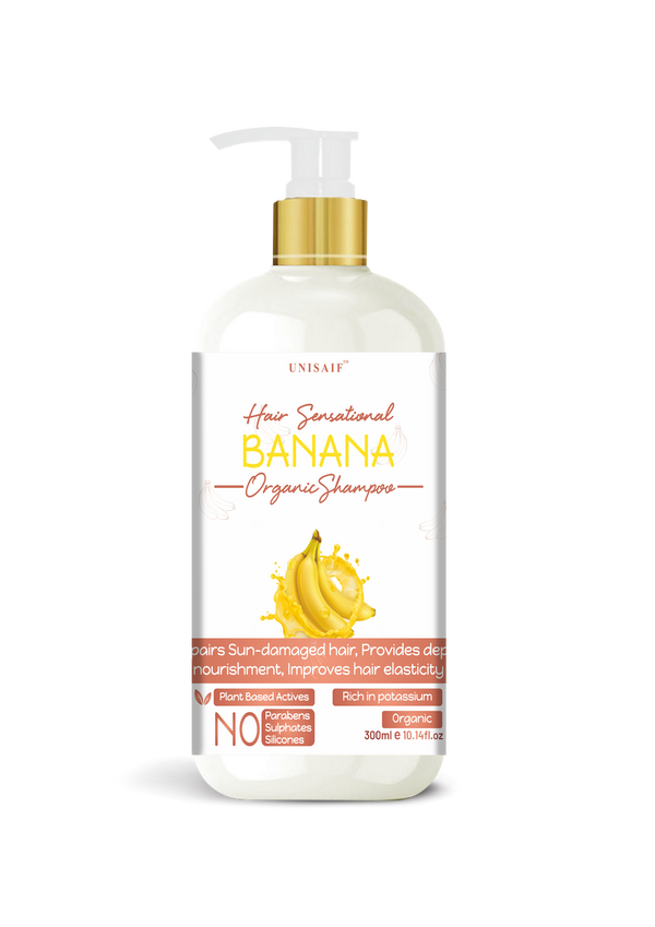 Banana Organic Shampoo (300ml) | Repairs Damage| Indepth Nourishment| Improves Hair Elasticity| NO SULPHATE NO PARABEN