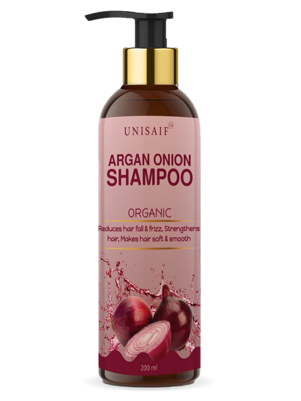 Argan Onion Organic Shampoo (200ml) For Extreme Hair Fall & Dandruff | Reduces Hair loss| Improves Shine| NO SULPHATE | NO PARABEN